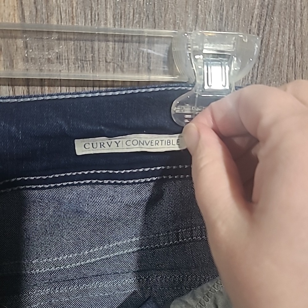 Angels Forever Young Curvy Convertible Jeans 16x25 Rhinestone Flap Pocket Cuffed - Picture 9 of 11
